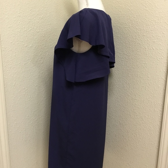 Madison Navy Flutter Sleeve Mid Shift Dress - Sz S - Picture 4 of 10